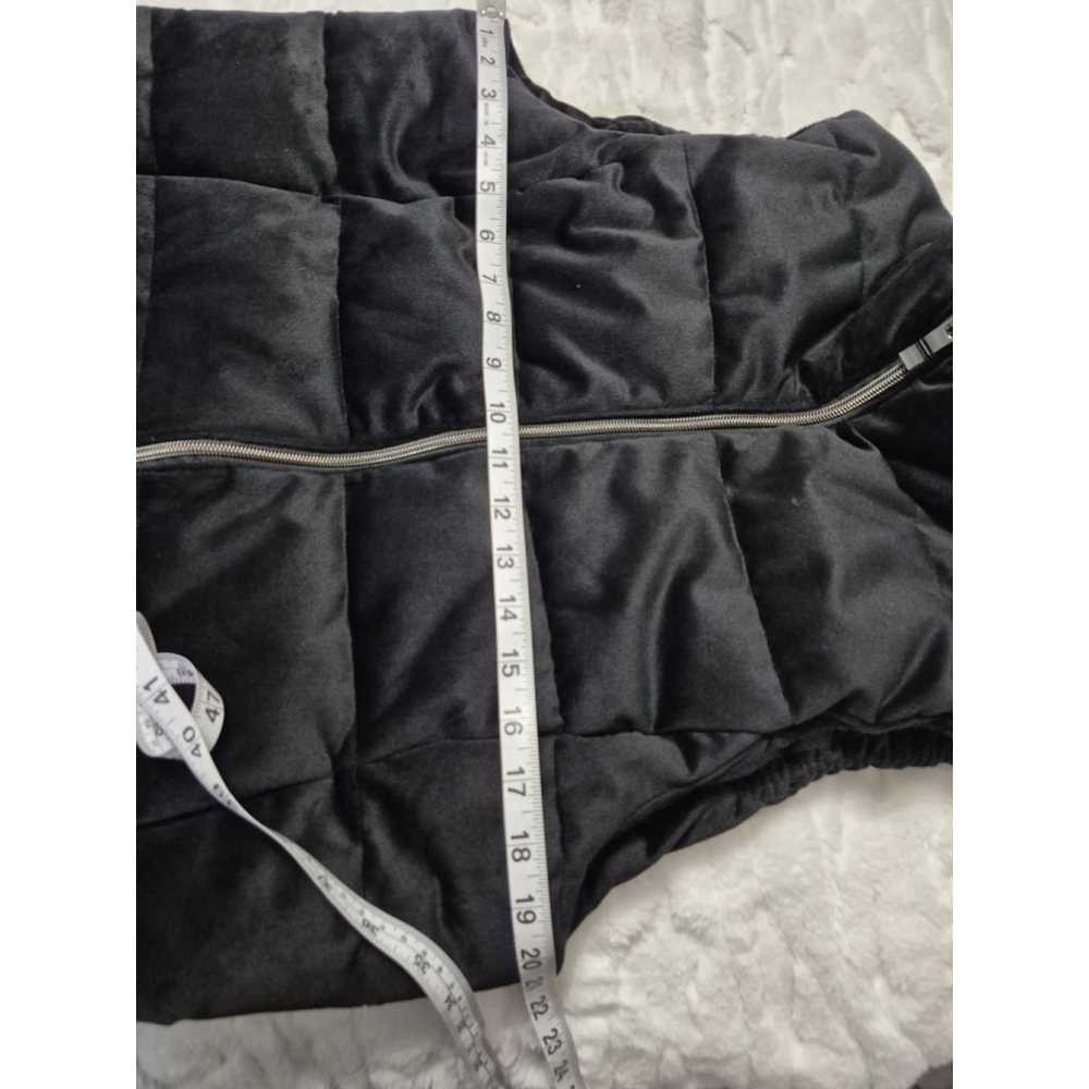 Women's ZEROXPOSUR Black Puffer Faux Suede Soft Zip Up Vest L - Picture 4 of 10